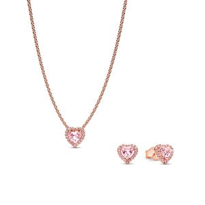 Pink elevated heart necklace pandora - Etsy 日本
