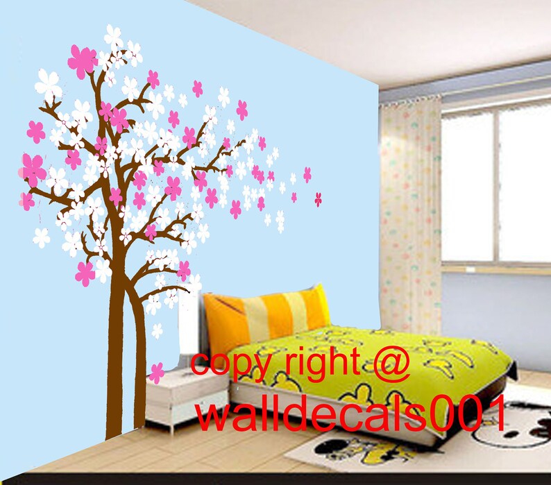 Wall Decal Tree Decals Cherry Blossom Room Decor Girl Art Trailing