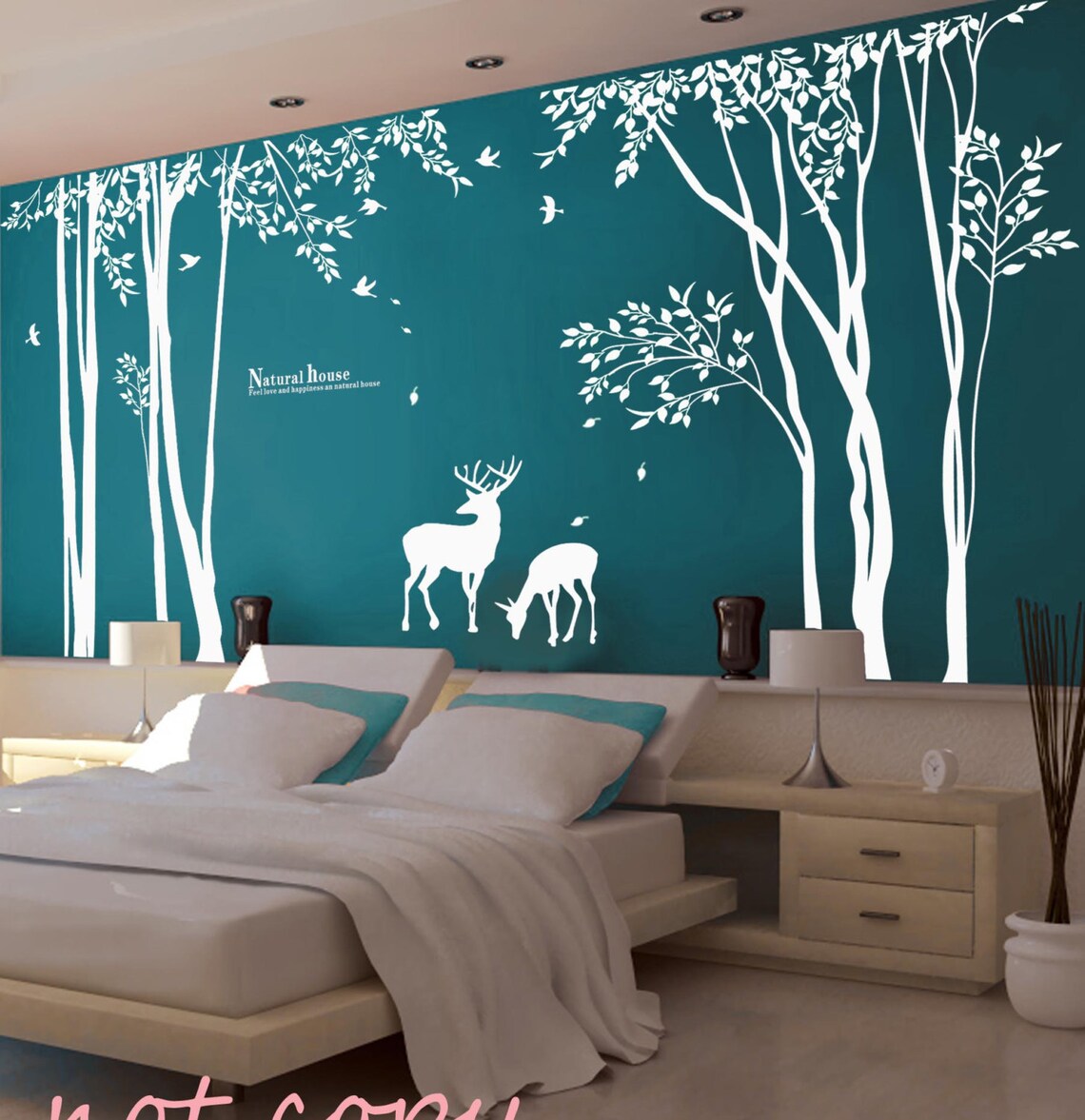 Vinyl Tree Wall Decal Wall sticker deer decal forest decal Etsy