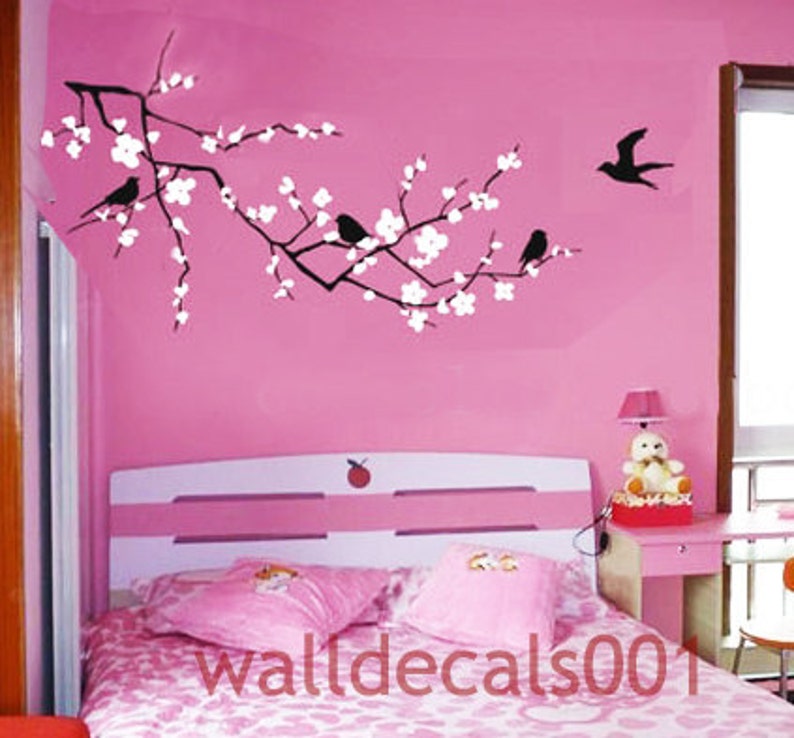 Flower Wall Decals Stickers Cherry Blossom Fl Decal Girl Room Decor Art
