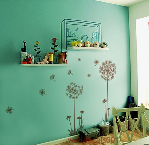 Dandelions Wall Decal Wall Stickers Dandelions 60 tall Etsy