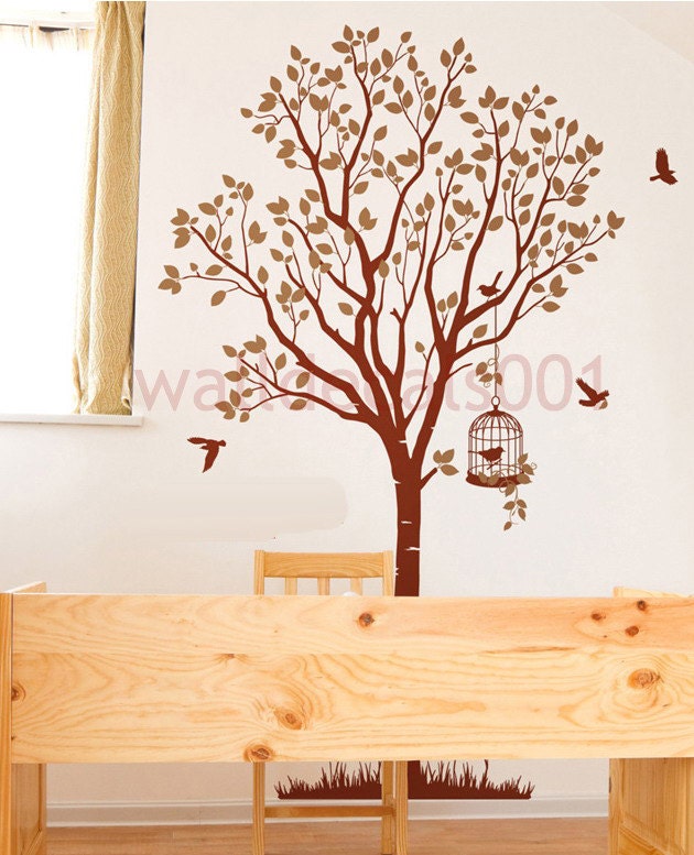 Tree wall decal wall sticker tree decal murals wall art-lovely | Etsy