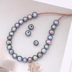 20 Stück 9-10 mm echte kultivierte königliche schwarze Kartoffel Süßwasserperle 2,5 mm Loch unregelmäßige Perle Schmuck Zubehör DIY Schmuck WYJ-H020