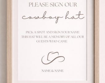 Editable Cowboy hat guest book sign