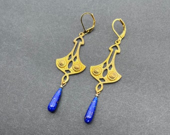 Bohemian Earrings With Vintage Glass