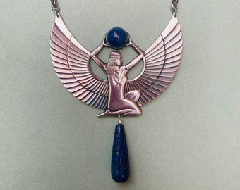 Egyptian Goddess Necklace With Lapis