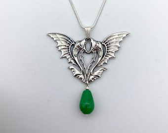 Mythical Sea Creature Pendant With Jade