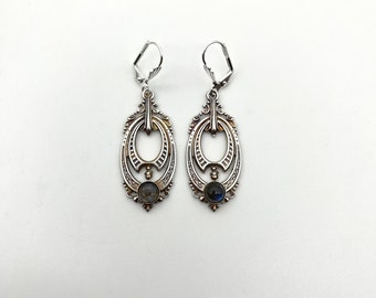 Rococo Earrings With Labradorite Stones