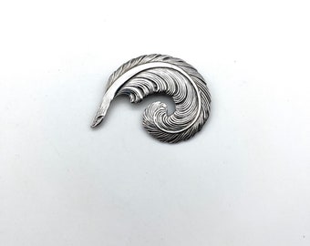 Curled Feather Brooch