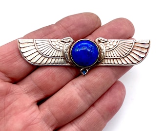 Large Egyptian Brooch With Afghan Lapis