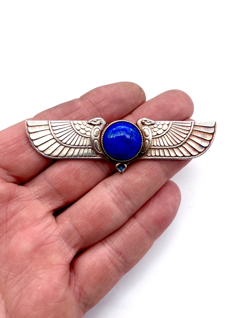 Large Egyptian Brooch With Afghan Lapis image 1