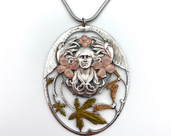 Sycamore Leaf Pendant With Glass Enamel