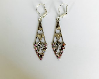 Earrings With Iridescent Stones