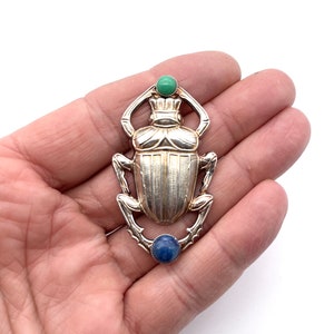 Scarab Brooch With Lapis