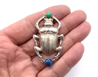 Scarab Brooch With Lapis