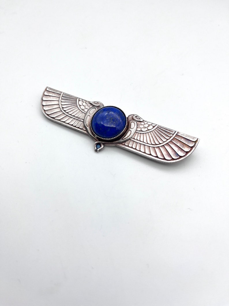 Large Egyptian Brooch With Afghan Lapis image 2