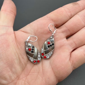 Red & Black Deco Earrings image 1