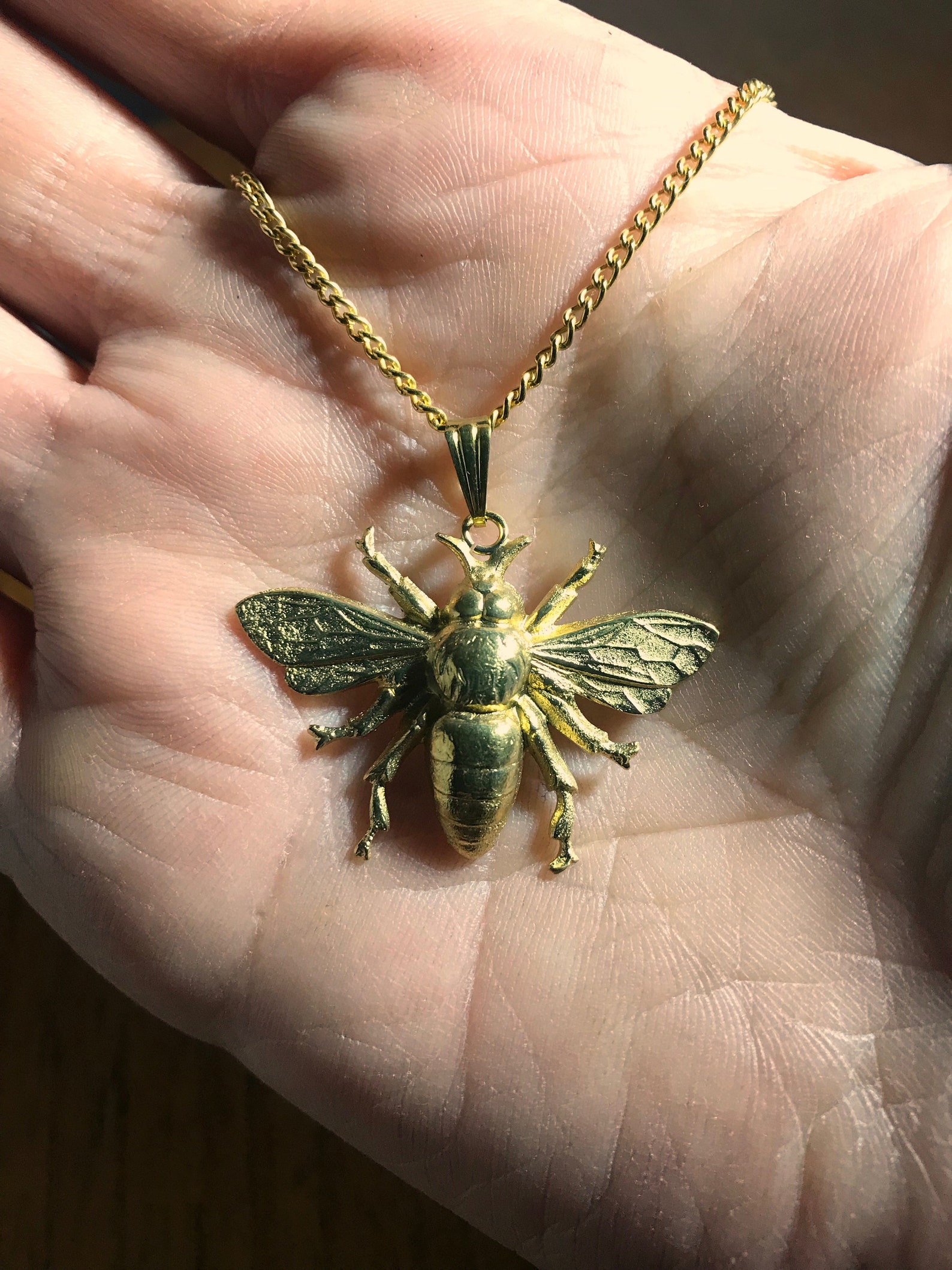 Golden Honeybee Pendant