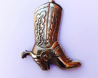 Polished Brass Boot Brooch