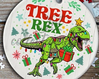 Dinosaur Ornament Personalized Ornament DE514 Dino Personalized Christmas Ornament Christmas Tree Rex Ornament Tree Rex Gifts