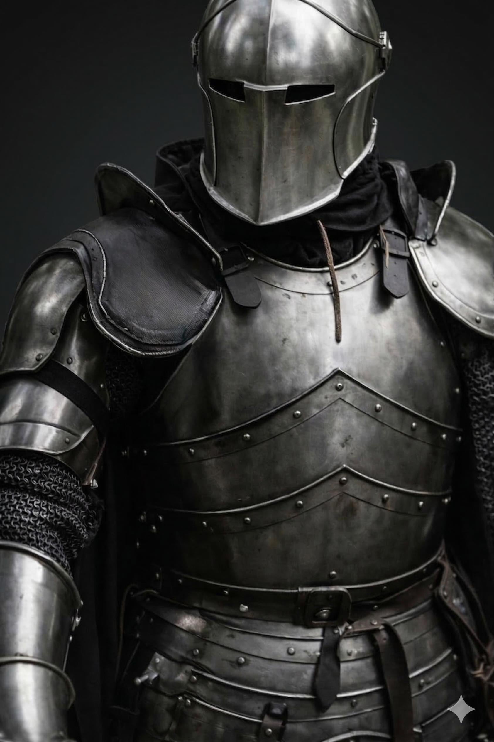 Barbuta Knight Armor Suit Medieval Gothic Steel Plate Set LARP Cosplay ...