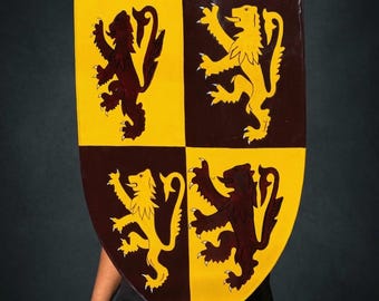 Scudo del leone araldico / Armatura da cavaliere medievale / Rievocazione LARP Cosplay dipinta a mano REGALO per lui