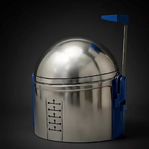 Mandalorian Helmet | Blue Mandalorian Armor Helmet | Star Wars Cosplay Helmet | Collector Display Prop Blue Mandalorian Armor image 5