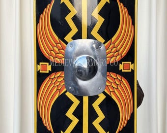 Roman  Scutum Shield Steel Legionary Shield for LARP Cosplay & Home Historical Replica Gift