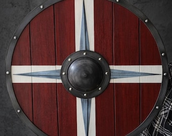 Escudo vikingo hecho a mano: decoración nórdica medieval, escudo para cosplay LARP