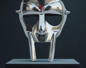 Maschera da cattivo in argento realizzata a mano / Cosplay gotico, decorazione per armatura