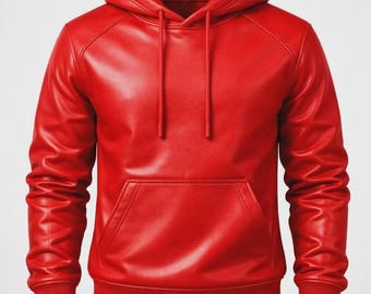 Chaqueta con capucha de piel de cordero auténtica para hombre: abrigo de motociclista hecho a mano