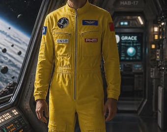 Mono amarillo de Ryan Gosling para el proyecto "Hail Mary", disfraz de astronauta de ciencia ficción, mono de cosplay.