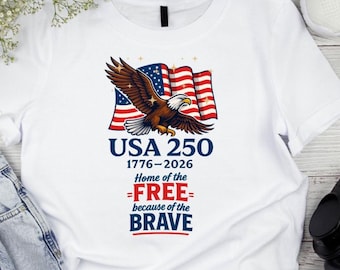 USA 250th Anniversary Eagle Flag Tee | Home of the Free Because Brave