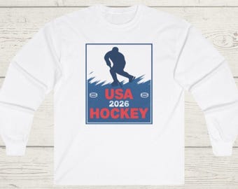 USA Hockey 2026 Player Silhouette Long Sleeve Tee | Ice Hockey Shirt