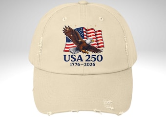 USA 250 Anniversary Distressed Cap | Vintage American Flag Baseball Hat