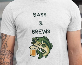 Bass & Brews Fish Graphic Tee | Fishing Beer Shirt