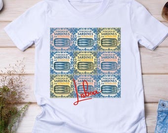 Lisboa Sardine shirt: Portugal Sardines| Vintage Can Pattern