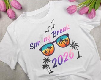 Spring Break 2026 Sunglasses Graphic Tee | Palm Tree Beach Shirt