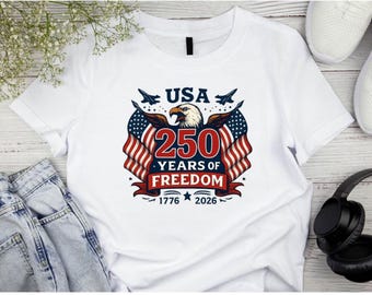 250 years of Freedom | USA Anniversary Flag Eagle Jets T-Shirt | 1776-2026