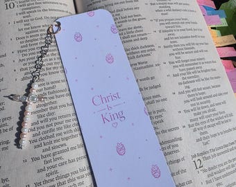 Handmade Bible Bookmark With Handmade Charm Christ Is KING