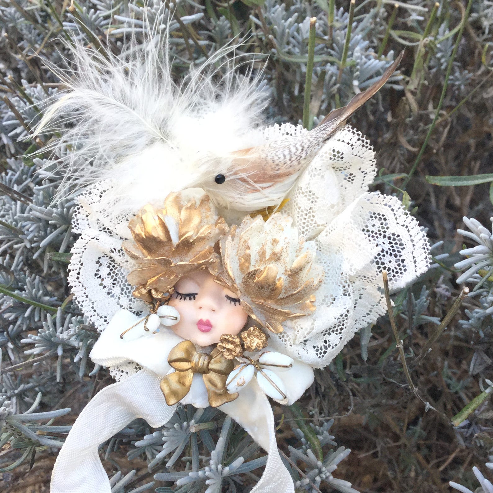 OOAK Aussage Engel Brosche schäbige schicke Weihnachtsengel | Etsy