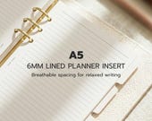 A5 Lined Planner Insert | Minimal Journal Paper (Printable PDF)