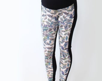 Printed Multicolored Maternity Leggings Duo - Over Belly - MiaMaternity - Slim Fit Pregnancy Pants