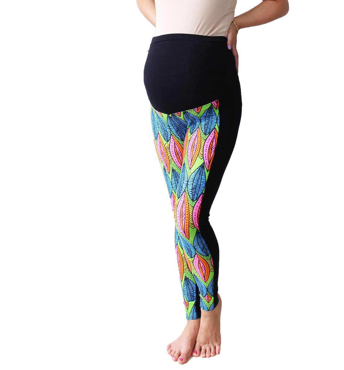 Maternity leggings Duo multicoloured neonPrints LeggingsSlim | Etsy