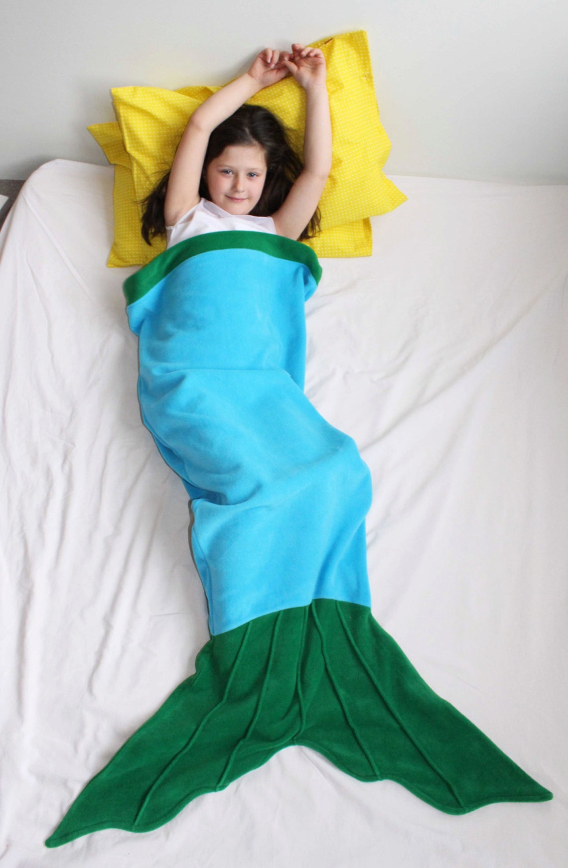 Buy Mermaid Tail Blanket For Kids By Fin Fun Cuddle Tails (Kids, Aqua Dream) In