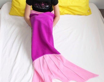 Mermaid Tail Blanket for Children, Cozy Warm Kid Wrap Blanket, Sleeping bag, Fleece Ariel Blanket , Children's special gift, Birthday Gift