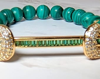 Malachite chakra Bracelet | Genuine Gemstone, Adjustable Crystal Jewelry