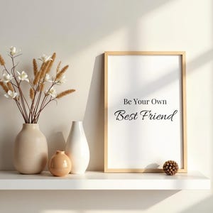 Self-Love Wall Decor – Minimalist Poster: Self-Confidence, Respect, Gentleness, Love. Positive Affirmation Mindset. Printable Wall Art