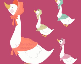 Download Mother Goose Clipart Etsy