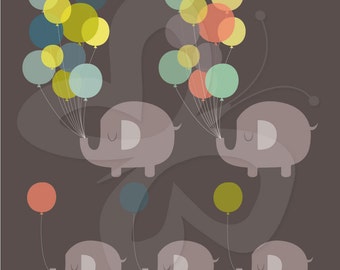 Elephant and Balloons Digital Clip Art Clipart Set - Personal and Commercial Use